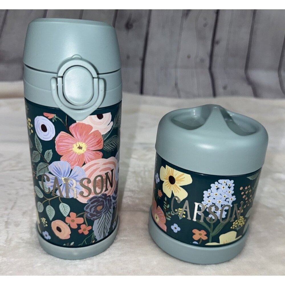 POTTERY BARN KIDS Rifle Paper Company Water Bottle 12 oz and Food Container Set